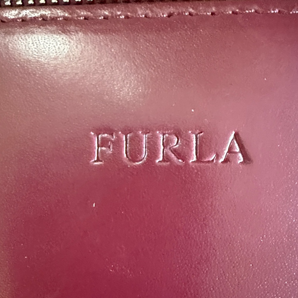 Furla Burgundy Leather Shoulder Bag - Picture 6 of 11